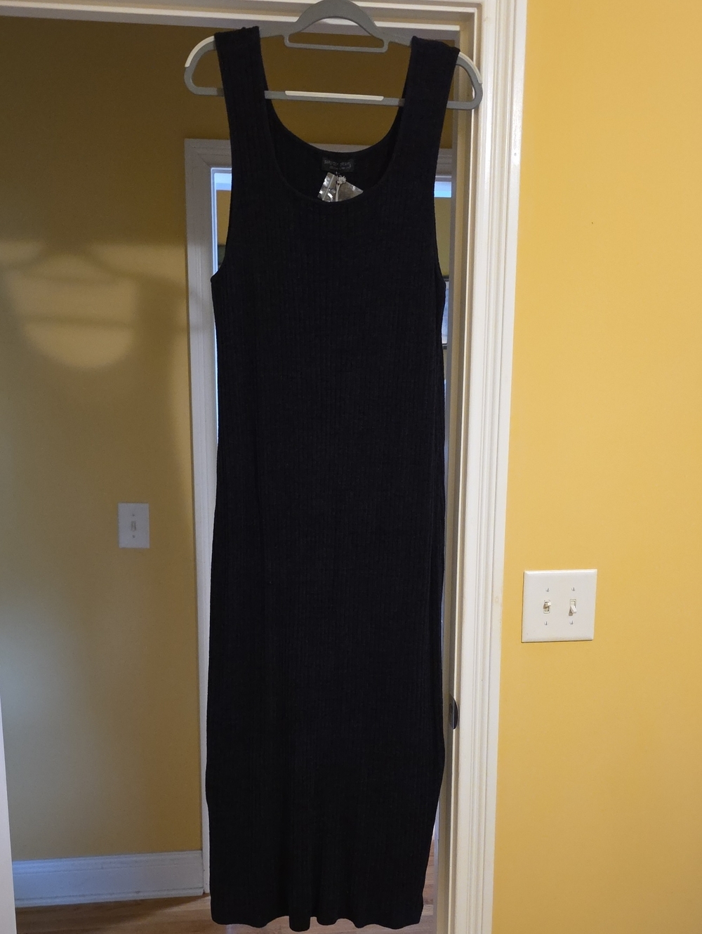 Barefoot Dreams Black Ribbed Sleeveless Maxi Dress